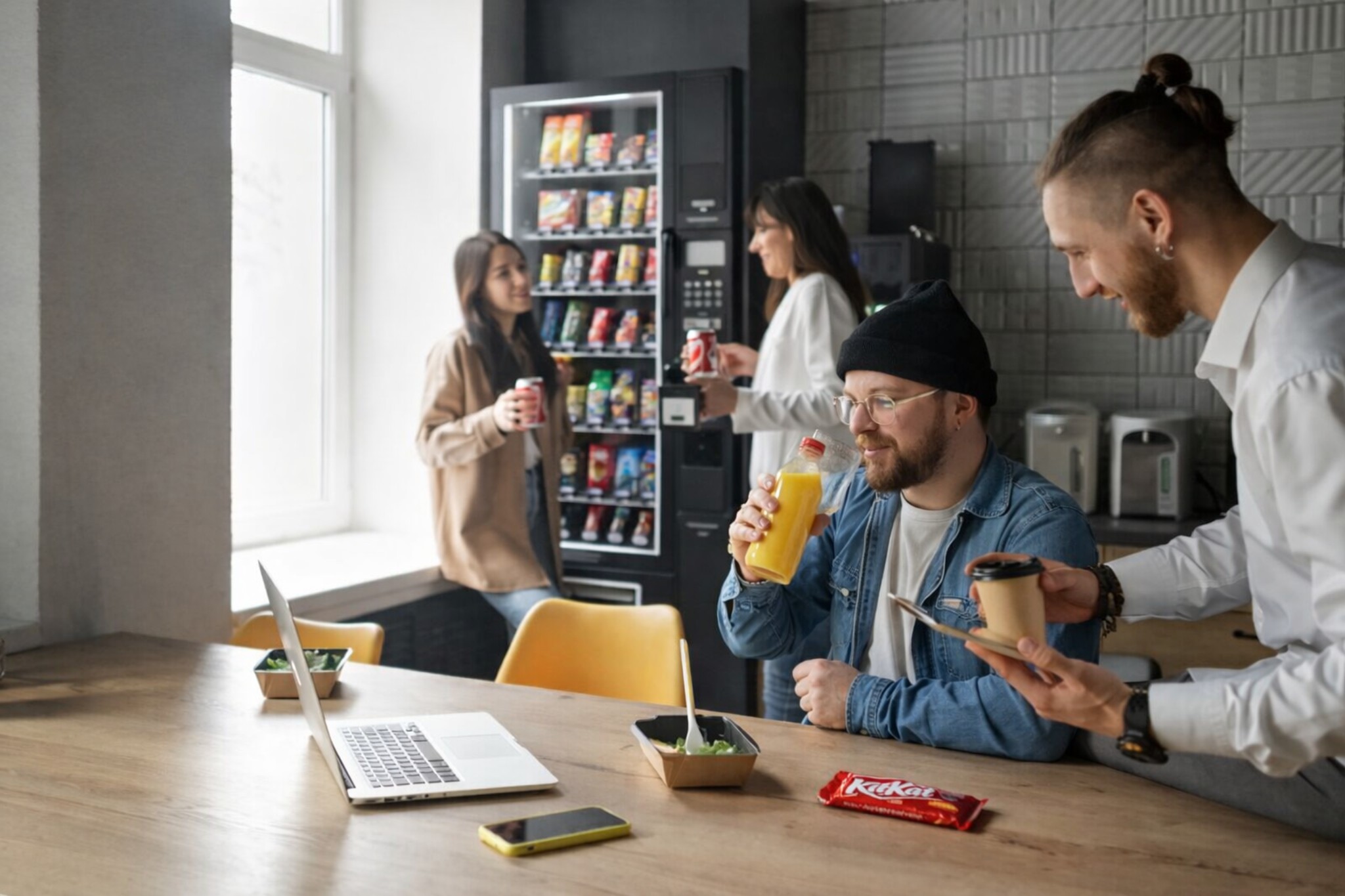 Happy employees in office